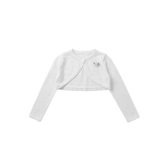 Coton Confortable Yealoo Gilet Boléro Fille Avec Nœud Papillon | 100% Coton | Manches Longues | Cardigan Élégant Vêtement élégant Fille