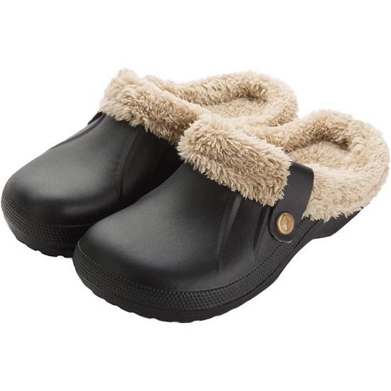 Sabots D'hiver Pour Femme Doublés Fourrure – Pantoufles Chaudes Enfiler – Tailles 36 à 41 EU – Semelle EVA