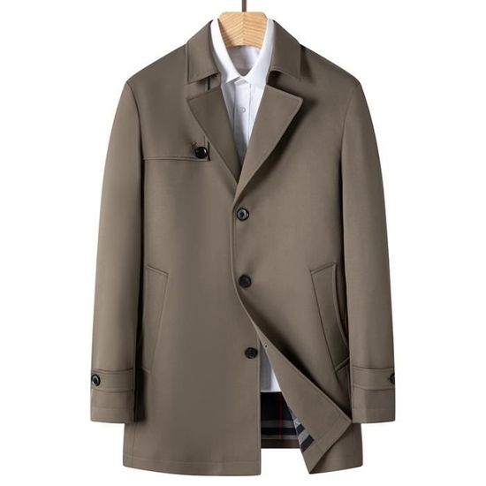 Manteau D'Hiver Homme 2025 - Doudoune Légère Unisexe Col Rabattu, Couleur Unie, Poches Pratiques