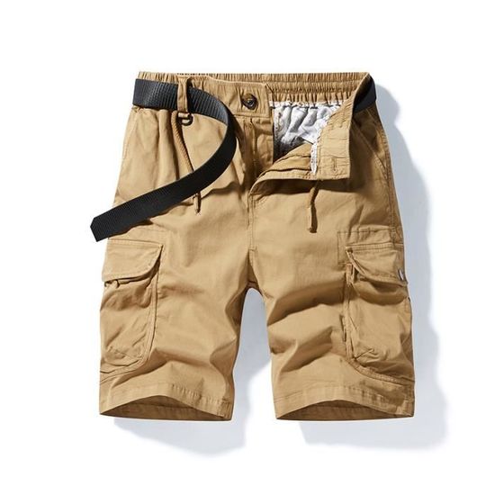 Short Cargo Homme Bermuda 3/4 - Coton Décontracté Multipoches | Pantacourt Été Sport Loisirs | Mode Confortable