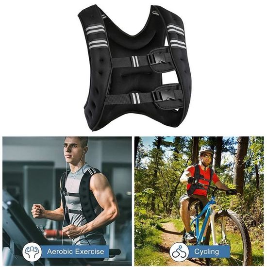 Gilet Lesté 5 Lbs – Noir – Pour Course à Pied Et Entraînement – Homme/Femme