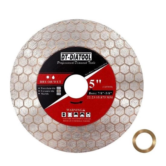 DT-DIATOOL Meule de meulage diamantée diam. 7,62 cm (3 po) pour profil de bord demi-bullnose sur béton, marbre, granit, quartz, diamant hauteur 10 mm