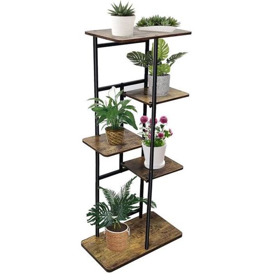 Sentasi Étagère Plantes 5 Niveaux Style Demi-Lune – Support Plantes Intérieur Extérieur, Balcon, Salon, Bureau & Jardin
