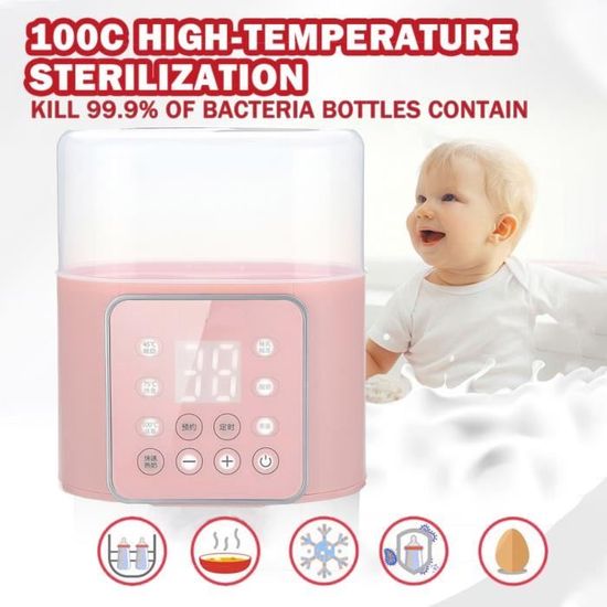 Chauffe-Biberon 6 En 1 Avec Mode Constant 48H Et Télécommande - Pour 4 Bouteilles Bébé, Blanc