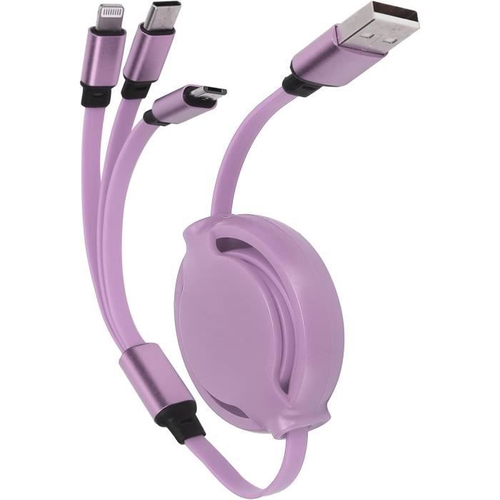 Câble De Charge Rapide Multi-connecteurs Xoopar Mr Bio Long Fast 3 En 1 (1,2m) - USB-C, Lightning, Micro USB - 60W, Compatible CarPlay/Android Auto