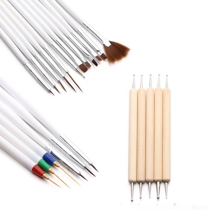 23PC Nail Art Gel UV Design Polonais Dot Painting Detailing Pen Brushes Tool Set Nail pen 72