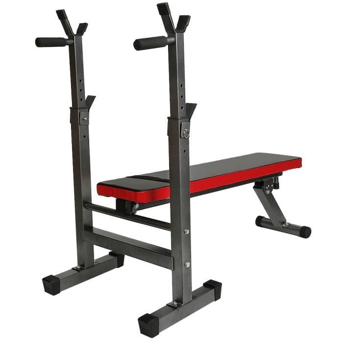 HEK Banc de Musculation Pliable Réglable avec Support de Barres pour Haltère