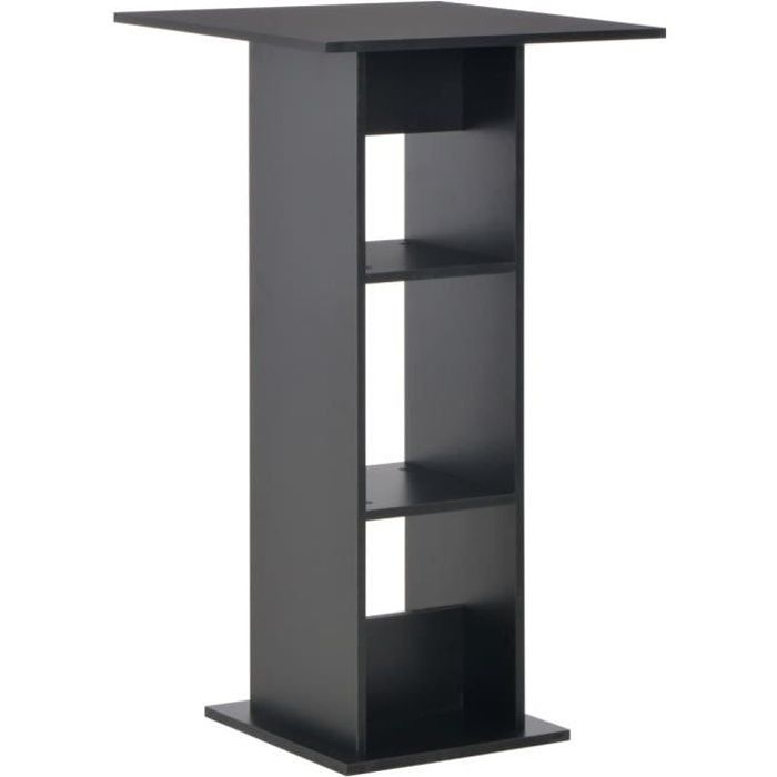 Table de bar Table haute Noir - Style contemporain - 60 x 60 x 110 cm