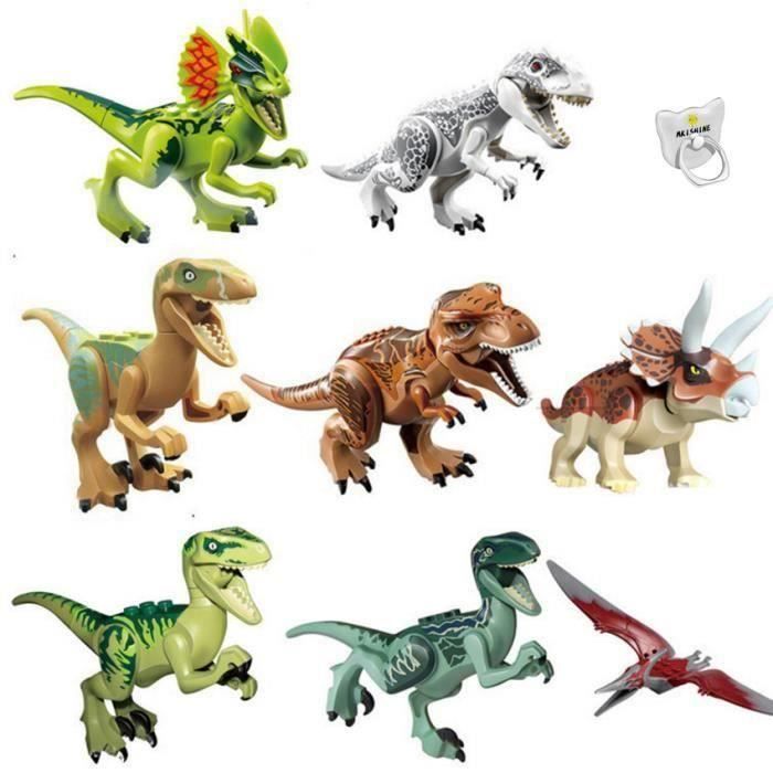 8Pcs Dinosaure Building Blocks Jurassic World dinosaure Miniature figurines Dinosaures Jouet Dinosaure Les Blocs de Construction