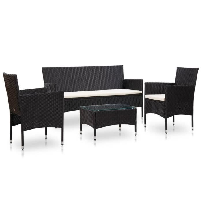 ����Parfait- Salon de jardin 4 pcs confortable Mobilier à dîner d'extérieur - Meuble de jardin Contemporain - Mobilier de jard1766