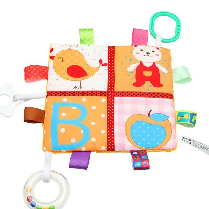 Couverture sécurité bébé Tag Blanket main bébé taggie Blanket.Couverture sensorielle pour Motif d'ours garçons et filles de bébé
