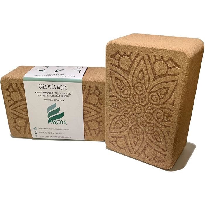 Brique de Yoga en liège 100% Naturel (Ensemble de 2 unités) Bloc de Yoga Set de Deux pièces Briques Blocs Accessoires Aussi p