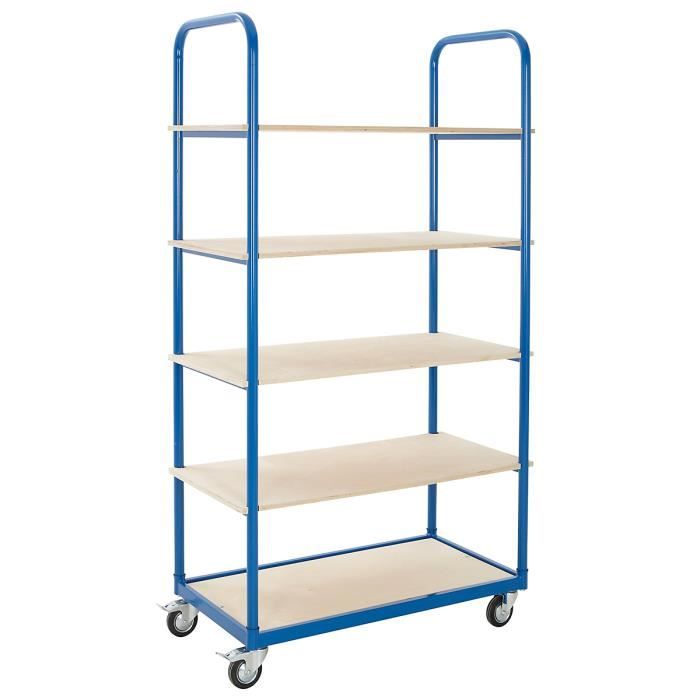 Chariot à étagères – Charge max. par tablette : 50 kg - Profondeur 50 cm – h x L x P 1 900 mm x 1 000 mm x 500 mm -