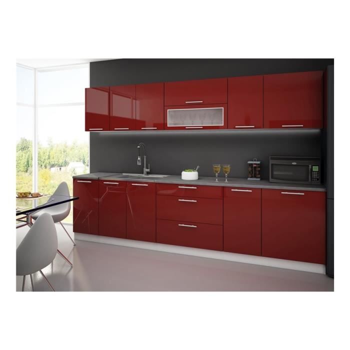 Cuisine complète LYDIA 300cm - Bordeaux
