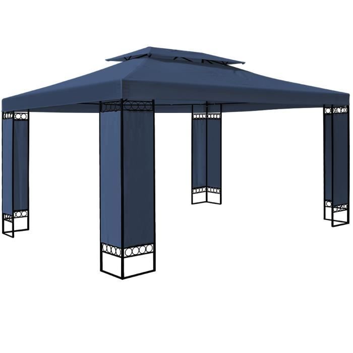 Tonnelle de jardin ELDA - 3x4m - Pavillon - Bleu
