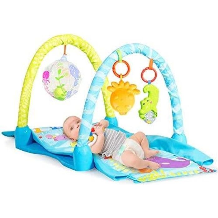 DREAMADE Tapis d’Éveil Evolutif pour Bébé avec 3 Jouets Amovibles, Tapis de Jeu pour Bébé avec Arches de Jeu, pour Salon, Chambre
