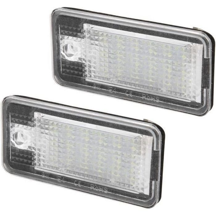 Drfeify Éclairage de plaque d'immatriculation 2pcs 3W 12V LED Perles Plaque d'immatriculation Lampe LED pour Audi A3