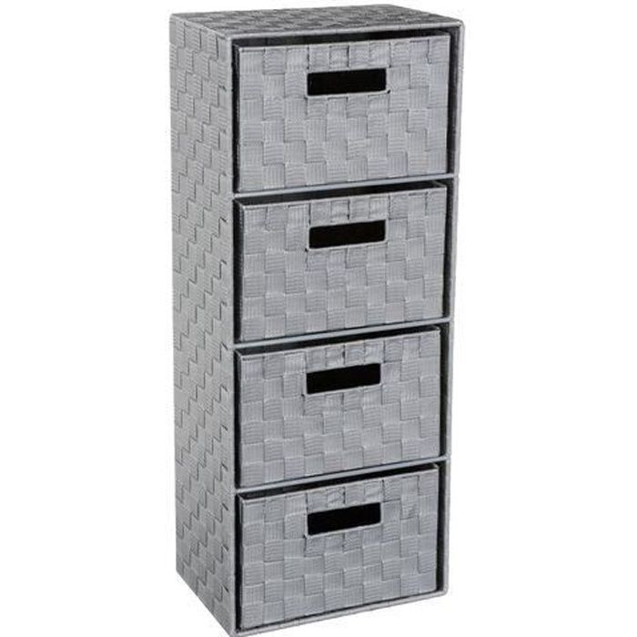 Meuble de rangement à 4 tiroirs - H. 74 cm - Gris clair
