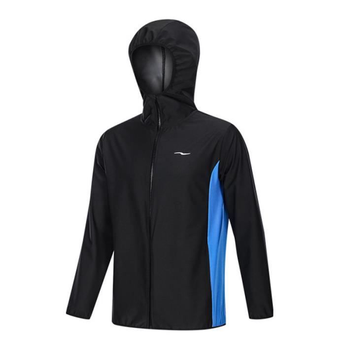 Veste de Sudation Homme A Capuche Elastique Fitness Musculation Brûler des graisses Suer plus Cycle de chaleur