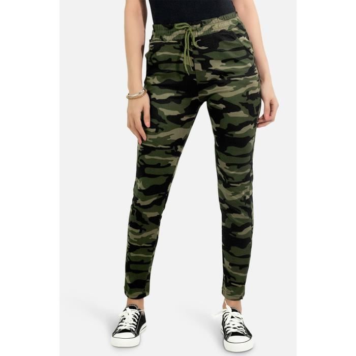 Jogging camouflage de sport Femme Kaki