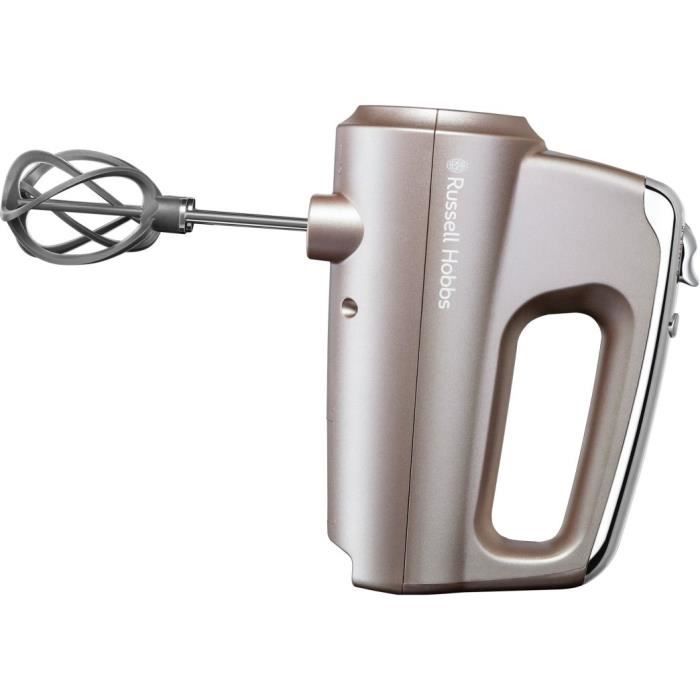 Russell Hobbs 25892-56 Batteur Mixeur Swirl, 5 Vitesses, Fonction Turbo, 1 Paire de Batteurs Hélice, Pétrin, Fouets - Rose
