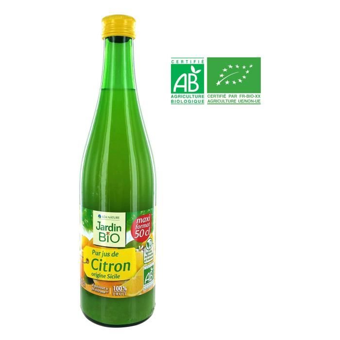 Pur jus de citron bio 50 cl Jardin Bio