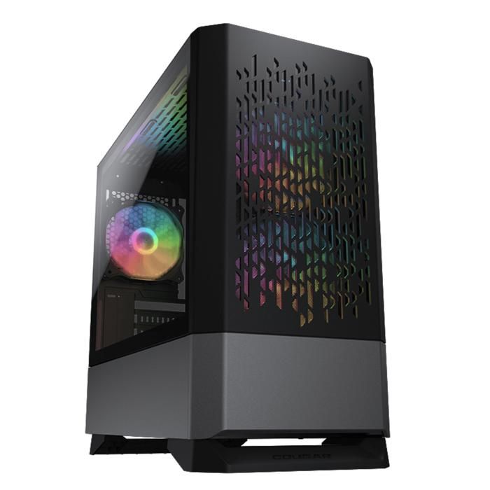 Boitier PC Gaming – Cougar Gaming – MG140AIRRGBBLACK – Mini-tour – 3 ventilateurs ARGB – Panneau en verre trempé