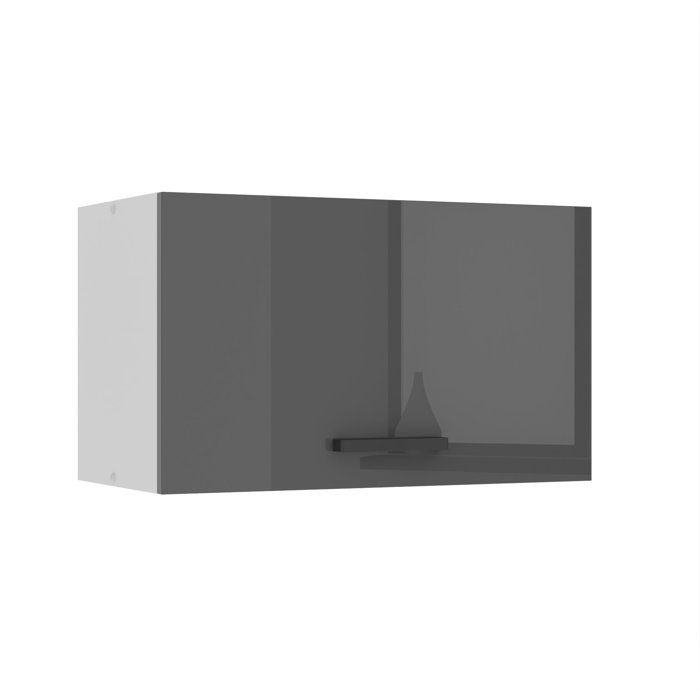 Meuble haut de cuisine - BELINI - SGP60 - 1 porte - Argent très brillant - Design contemporain