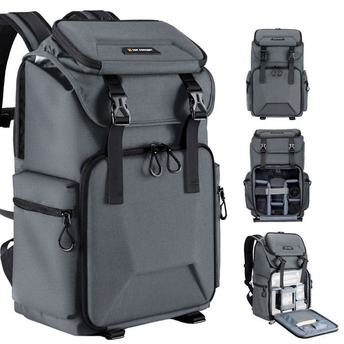 Sac à dos Appareil Photo EVA, poches pour cordon, deux poches latérales, compartiment ordinateur 15,6 pouces