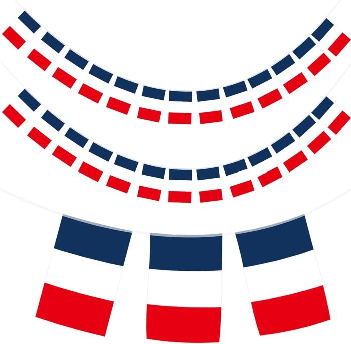 Guirlande Drapeau France 40 Fanions - 11,4 M - Décoration Jardin, Bar, Fête Nationale & Événements