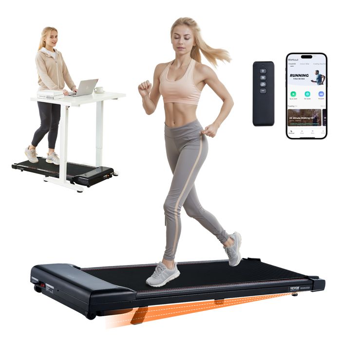 Tapis De Course De Bureau – Vitesse 1-6 Km/h, Moteur 1.0 CV, écran LED, Télécommande, Charge 100 Kg, Silencieux