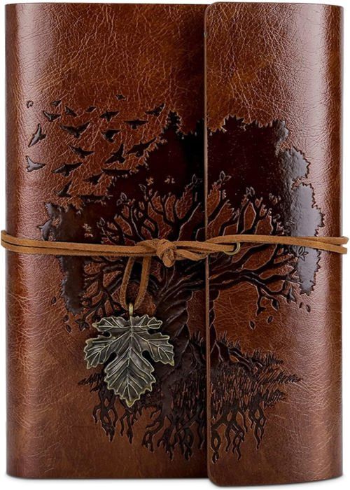 Carnet De Notes Vintage Relief 3D - Couverture Rigide Similicuir Noir (21,5x14,5 Cm) - Pour Hommes Et Femmes - 11