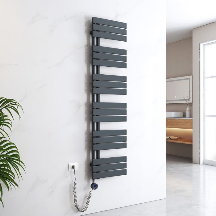 Sèche-Serviettes Électrique 75x40cm 180W - Radiateur Salle De Bain Avec Contrôle Numérique Blanc