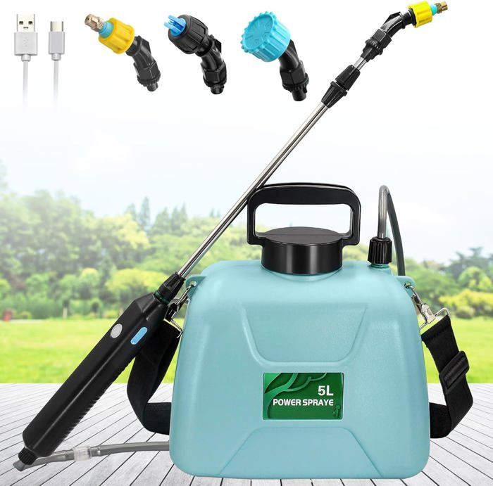 Pulverisateur Acide Outil Jardinage Pulvérisateur Électrique 5L Rechargeable - Pistolet Télescopique Jardin 2400mAh Arrosage Plantes Sans Effort Pulverisateur A Pression