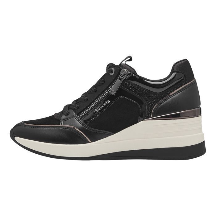 tamaris Basket Compensé Cuir Tamaris - Noir