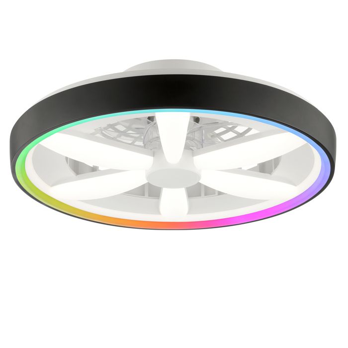 GAIANO Plafonnier avec ventilateur noir LED intégrée 48W - Brilliant