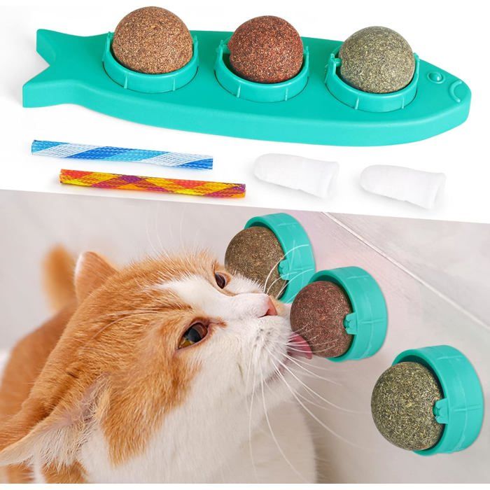 Comparer les prix de Boules dherbe à Chat rotatives comestibles pour lécher fiel et Les Noix Balle à mâcher pour intérieur avec Brosse à Dents