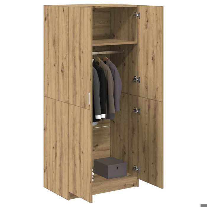 Black FridayArmoire de chambre - Porte-vetement - Buffet Haut - chêne artisanal 80x52x180 cm bois dingénierie 03_69926961