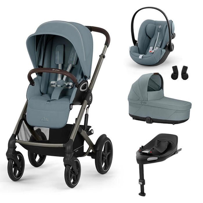 CYBEX - Poussette Trio Talos S Lux + Siège auto Cloud G3 Plus + Nacelle S Lux + Base G3 Set M Stormy Blue