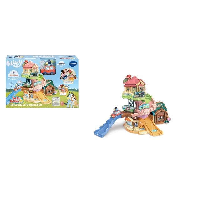 VTech TUT TUT BOLIDES BLUEY - PARCOURS CITY TOBOGGAN (+ LA VOITURE FAMILIALE DE BLUEY