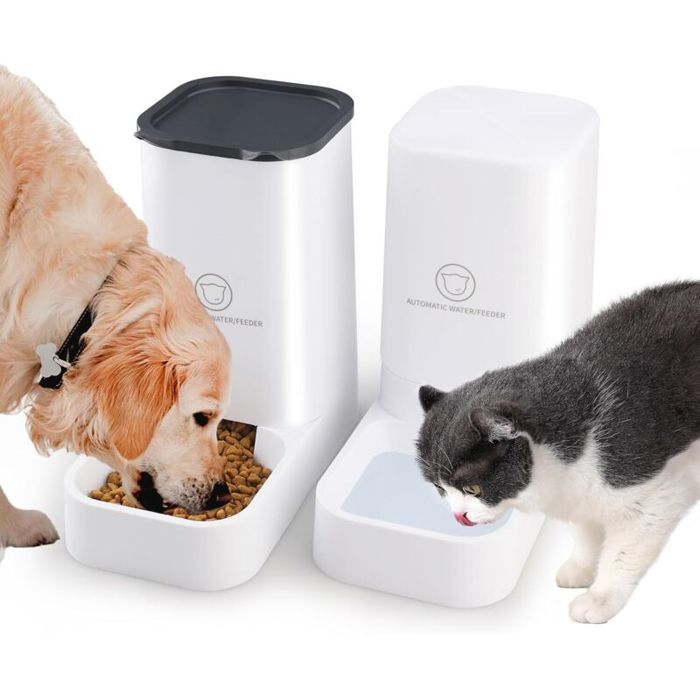 Distributeur automatique de croquettes - PZCC - 2 unités - 3.8 L - Sans BPA - Pente inclinée 20° - Facile à nettoyer