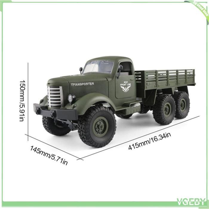 Fafeicy Camion télécommandé Voiture télécommandée camion jouet électrique à grande jouets electrique Vert armée 1 batterie
