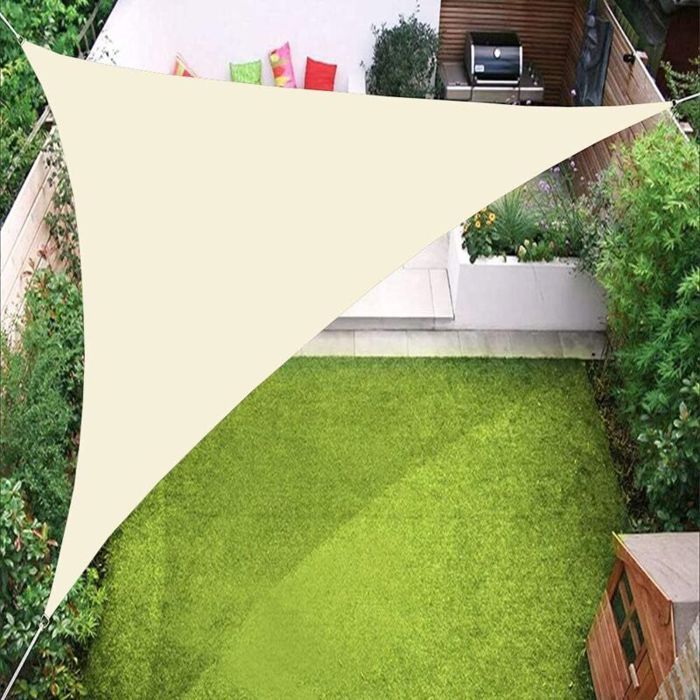 Voile ombrage triangulaire blanc 2x2x2m anti-UV 98%
