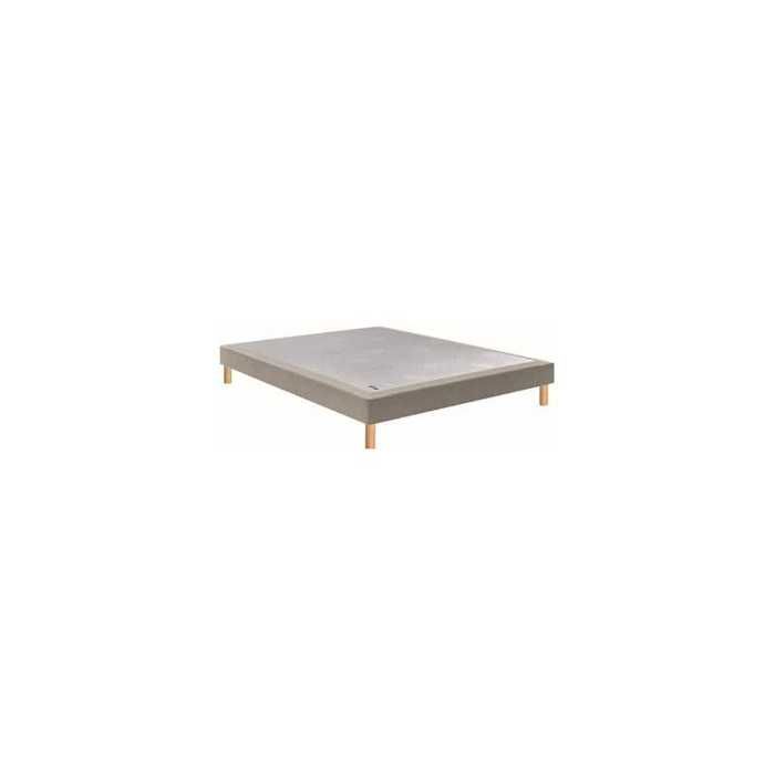 Sommier tapissier Epeda Noyer Taupe 160x190 Confort ferme