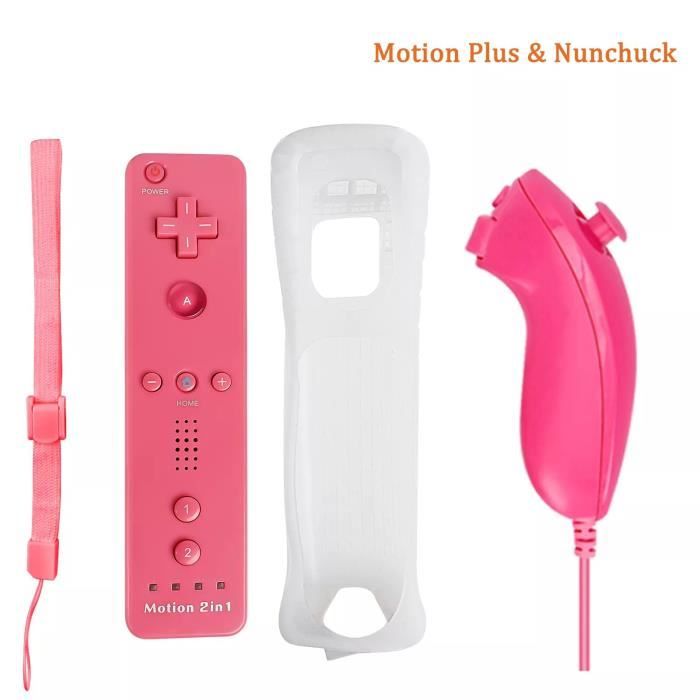 Pack 2 Télécommandes Wiimote Plus Avec Nunchuck Pour Wii / Wii U - Neuf, Sans Fil