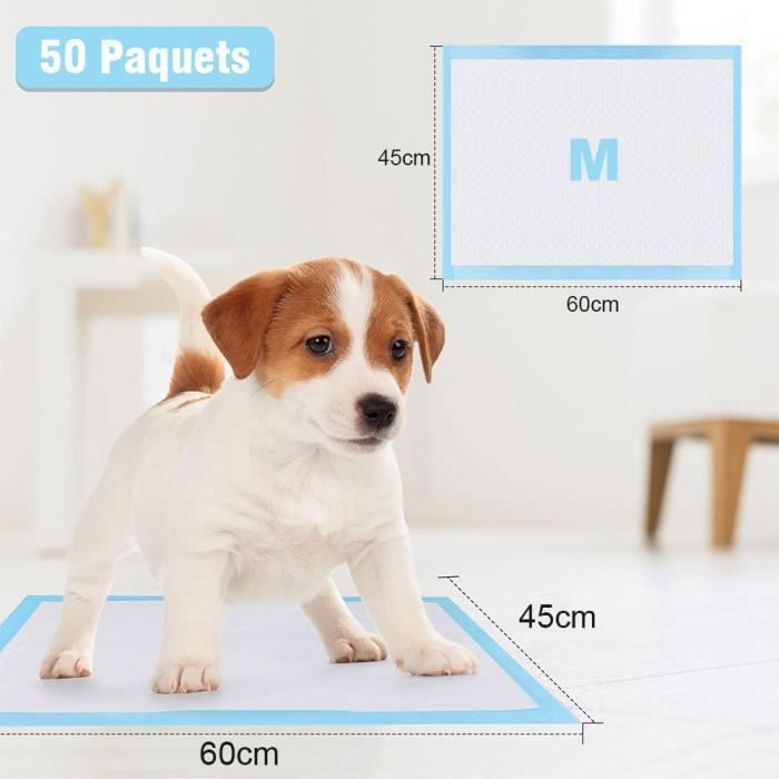 50PCS Tapis Éducateurs pour animaux et Chiots plus absorbant 45x60 cm
