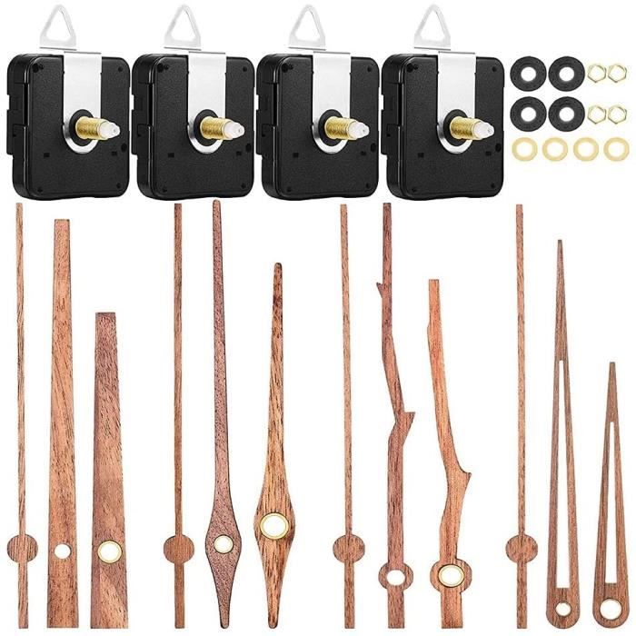 Lot 4 Mécanismes D'horloge Quartz + 6 Sets D'aiguilles - DIY, Remplacement, Mouvement Silencieux