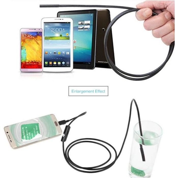 ligne dure, 5 m iOS You's Auto Endoscope USB HD avec convertisseur 3 en 1 LED étanche endoscope caméra d'inspection pour Android smartphone tablette iPhone
