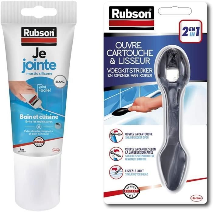 Rubson Je Jointe Mastic Blanc 150 ml, mastic étanche antimoisissure en