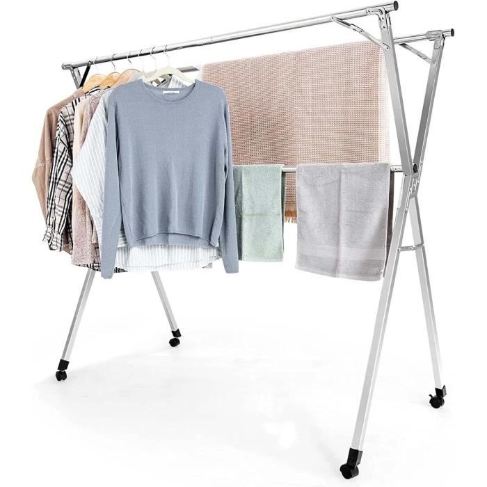MENGDA ETENDOIR À LINGE INTÉRIEUR ET EXTÉRIEUR 3 NIVEAUX SOLIDE